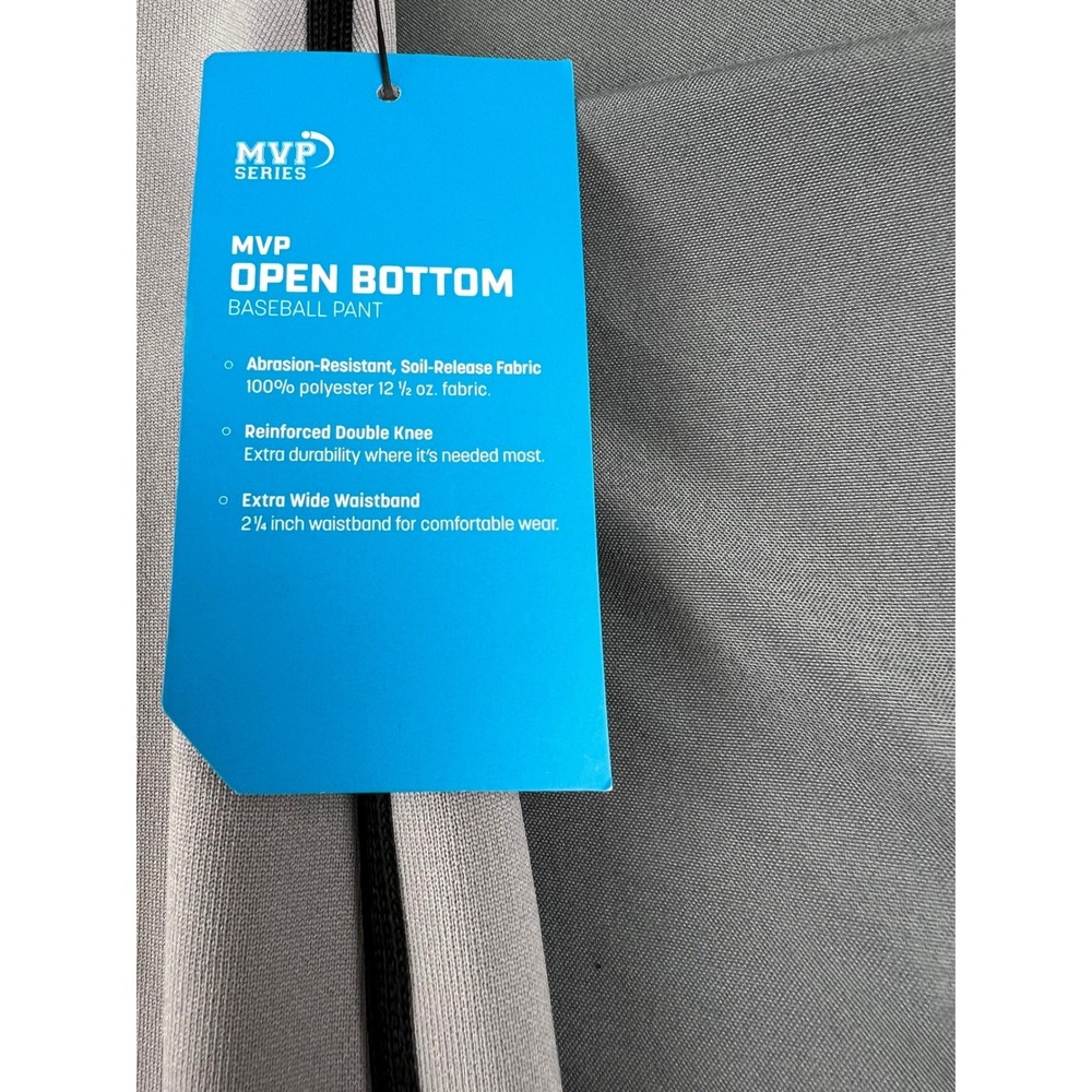 Champro MVP Open Bottom Baseball Pants Mens L Grey Black NWT BP41U Piped Stripe - Picture 3 of 13